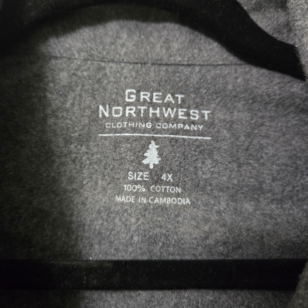 Great Northwest Clothing Company Dark Gray Shirt 4XLT - Picture 4 of 6
